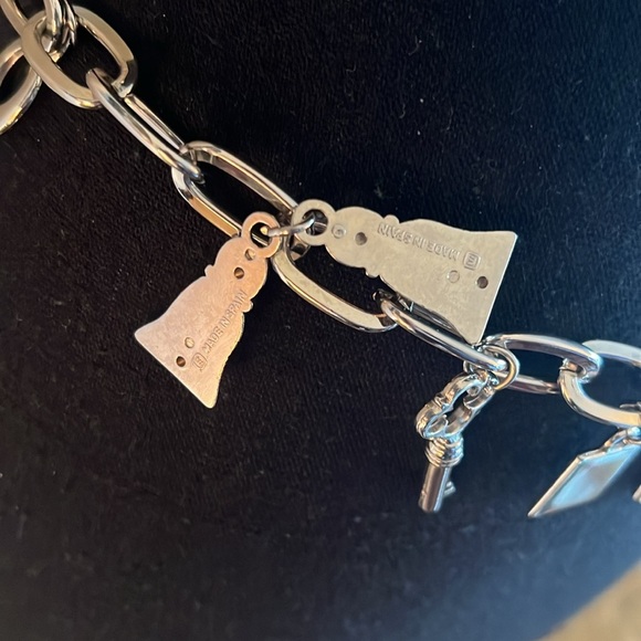 ESCADA Women’s RARE Vintage Silver Charm Chain Link Belt Stamped E Made in Spain - Picture 14 of 16